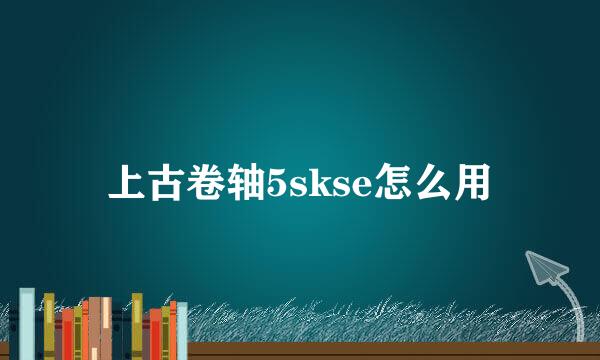 上古卷轴5skse怎么用