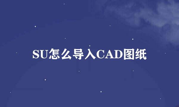 SU怎么导入CAD图纸
