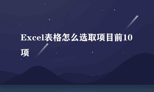 Excel表格怎么选取项目前10项