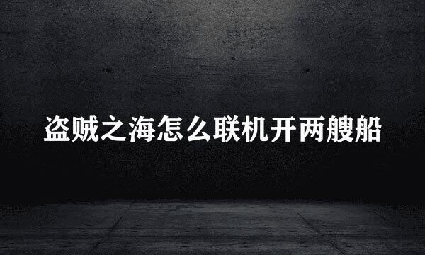盗贼之海怎么联机开两艘船