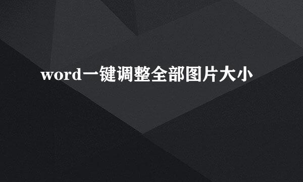 word一键调整全部图片大小