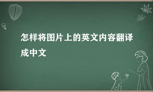 怎样将图片上的英文内容翻译成中文