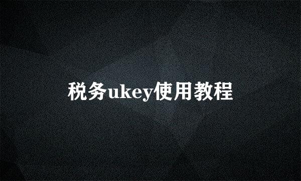税务ukey使用教程