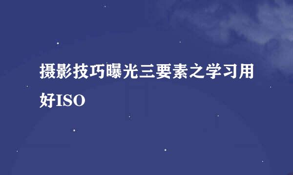 摄影技巧曝光三要素之学习用好ISO