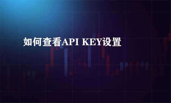 如何查看API KEY设置