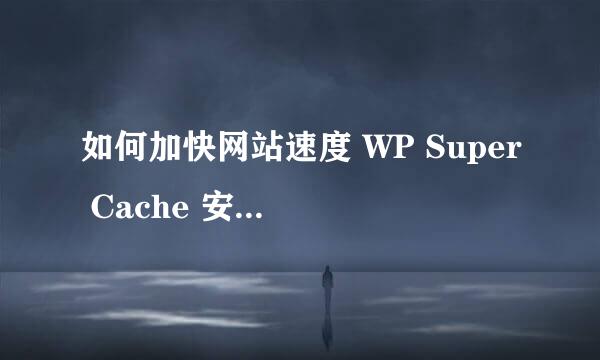 如何加快网站速度 WP Super Cache 安装与设置