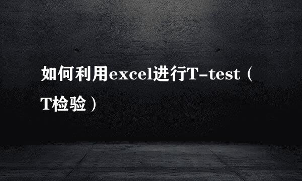 如何利用excel进行T-test（T检验）