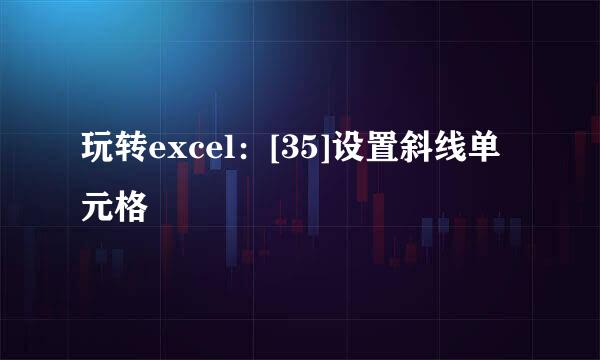 玩转excel：[35]设置斜线单元格
