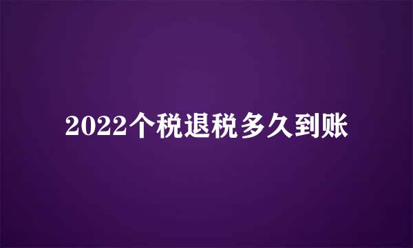2022个税退税多久到账