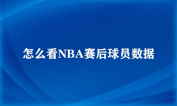 怎么看NBA赛后球员数据