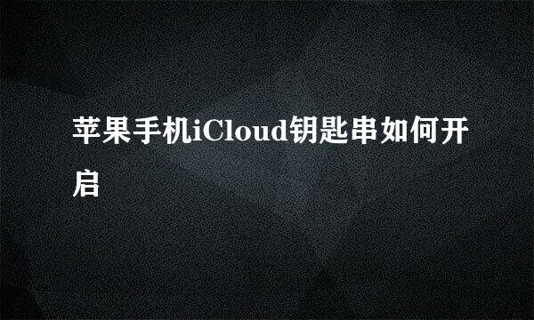 苹果手机iCloud钥匙串如何开启