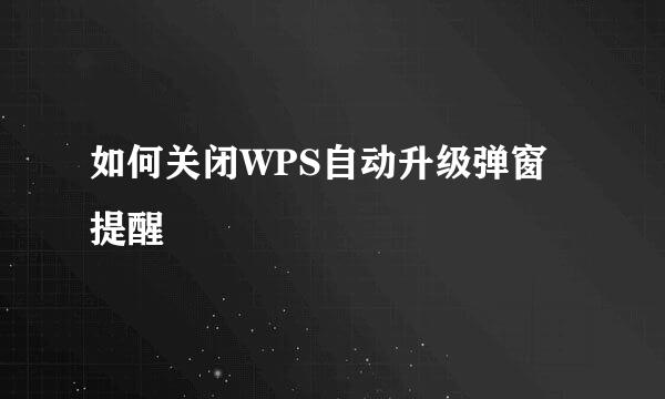 如何关闭WPS自动升级弹窗提醒