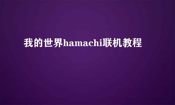 我的世界hamachi联机教程