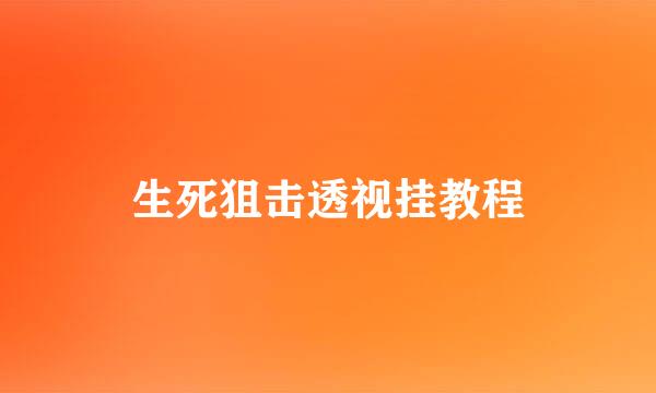 生死狙击透视挂教程