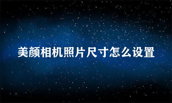 美颜相机照片尺寸怎么设置