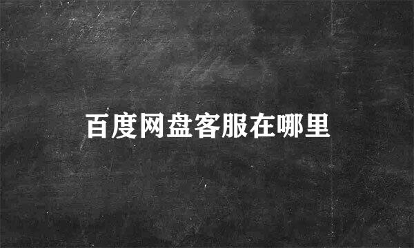 百度网盘客服在哪里