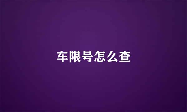 车限号怎么查