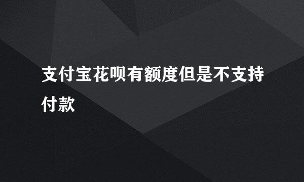 支付宝花呗有额度但是不支持付款