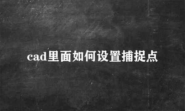 cad里面如何设置捕捉点