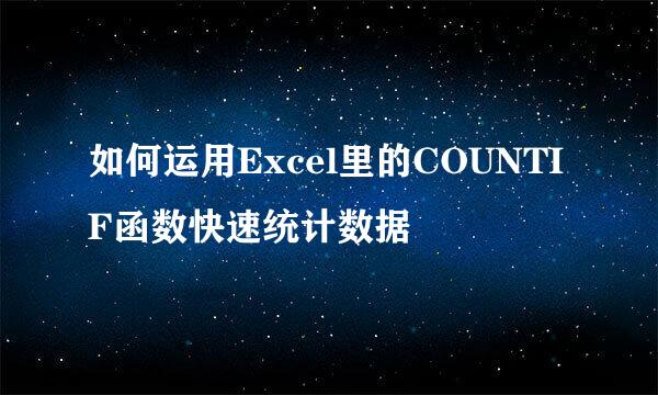 如何运用Excel里的COUNTIF函数快速统计数据