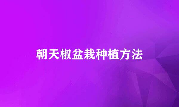 朝天椒盆栽种植方法