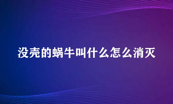 没壳的蜗牛叫什么怎么消灭