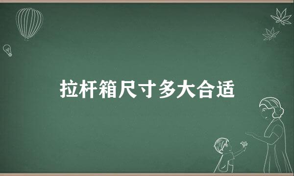拉杆箱尺寸多大合适