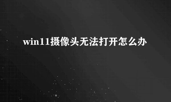 win11摄像头无法打开怎么办