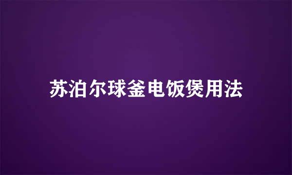 苏泊尔球釜电饭煲用法