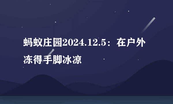蚂蚁庄园2024.12.5：在户外冻得手脚冰凉