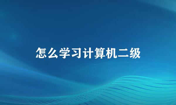 怎么学习计算机二级