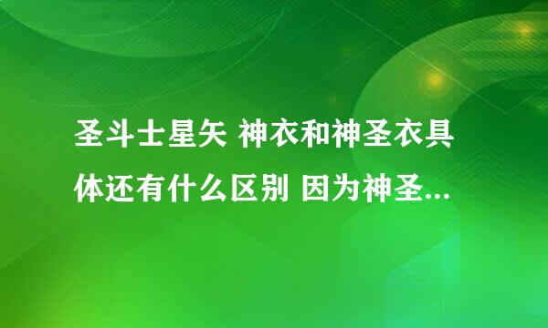 圣斗士星矢 神衣和神圣衣具体还有什么区别 因为神圣衣毕竟还不是神衣吧