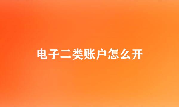 电子二类账户怎么开