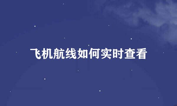 飞机航线如何实时查看