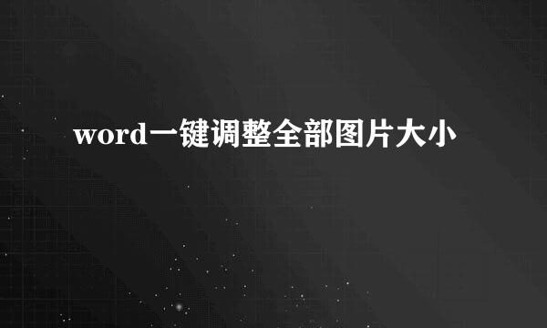 word一键调整全部图片大小