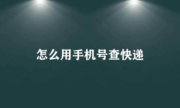 怎么用手机号查快递