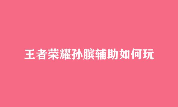 王者荣耀孙膑辅助如何玩