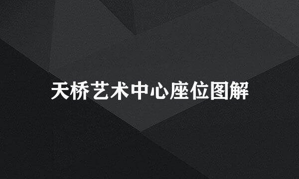 天桥艺术中心座位图解