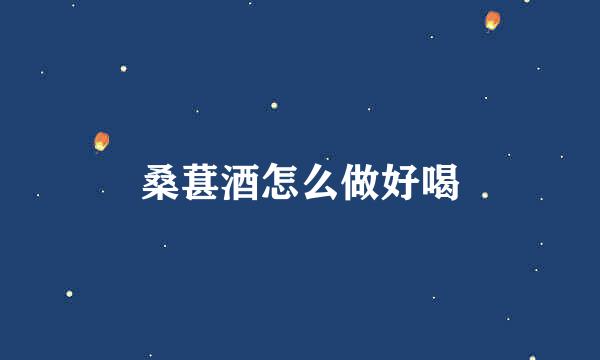 桑葚酒怎么做好喝