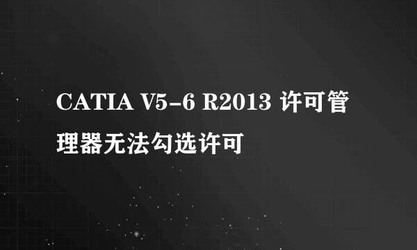 CATIA V5-6 R2013 许可管理器无法勾选许可