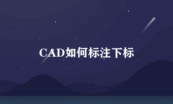 CAD如何标注下标
