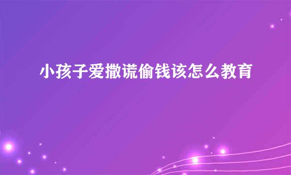 小孩子爱撒谎偷钱该怎么教育