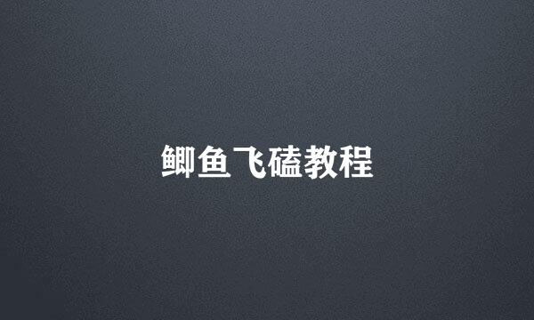 鲫鱼飞磕教程
