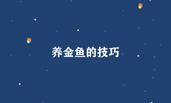 养金鱼的技巧