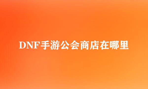 DNF手游公会商店在哪里