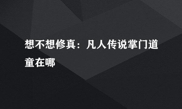 想不想修真：凡人传说掌门道童在哪