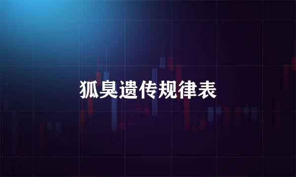 狐臭遗传规律表