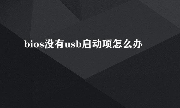 bios没有usb启动项怎么办