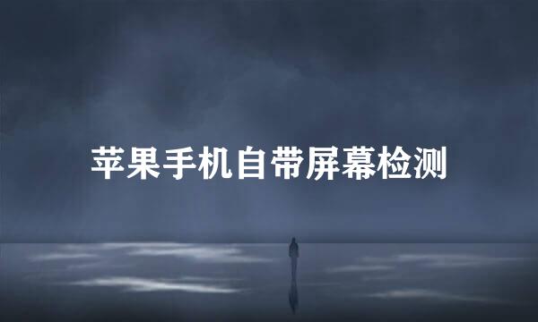 苹果手机自带屏幕检测