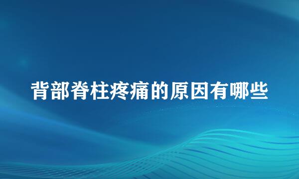 背部脊柱疼痛的原因有哪些